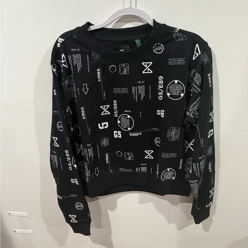 G-STAR RAW Women's Cropped Loose Sweater Allover - Picture 3 of 6
